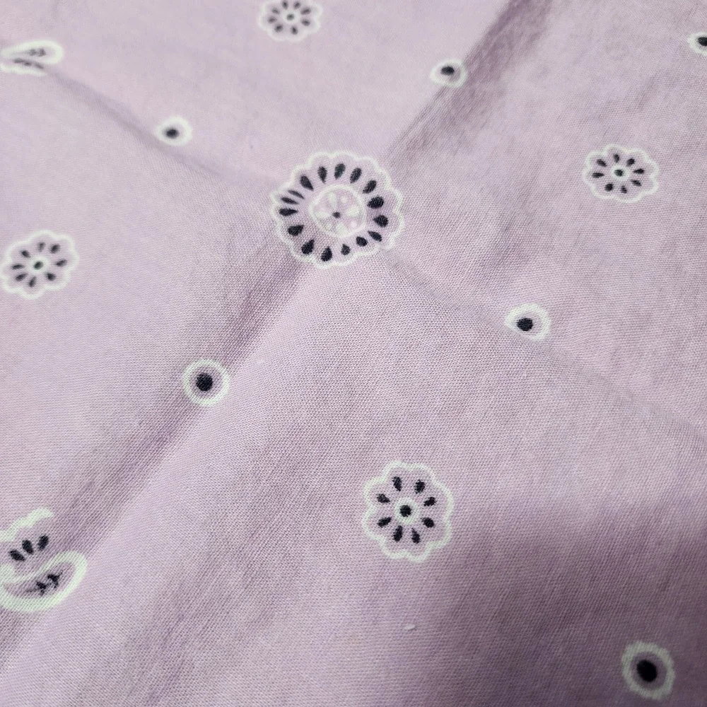 Vintage Lavender Paisley Bandana All Cotton Made in USA RN13960 Purple Scarf